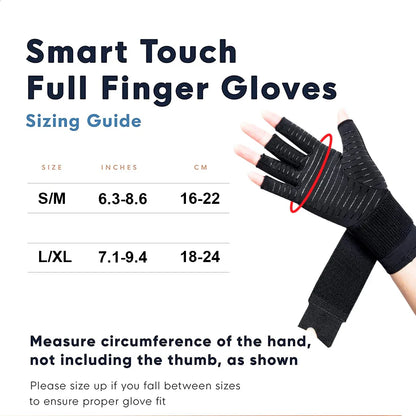 1 Pair Copper Compression Arthritis Gloves Fingerless with Band