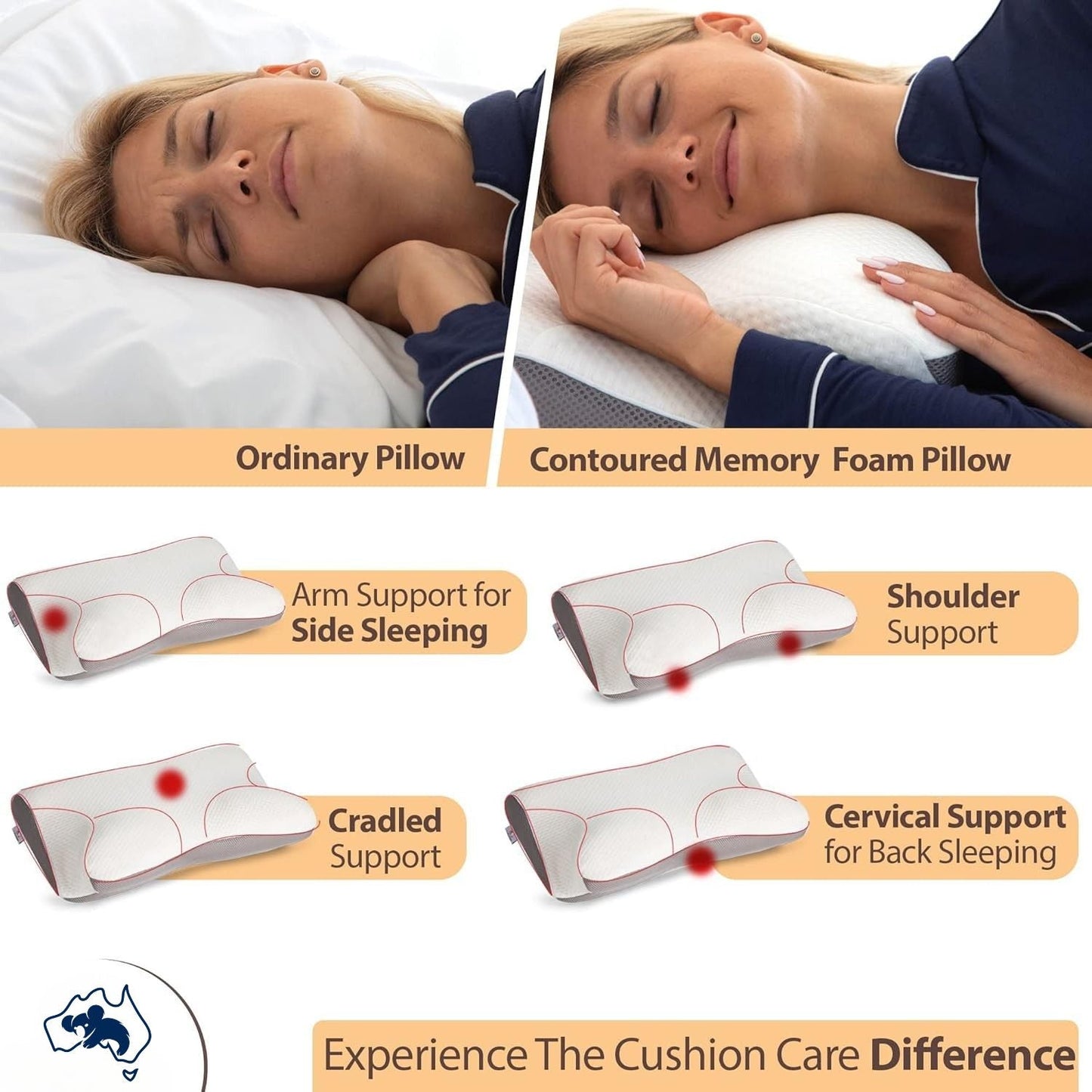 Aussie Comfort High Density PRO Snooze Neck Pillow
