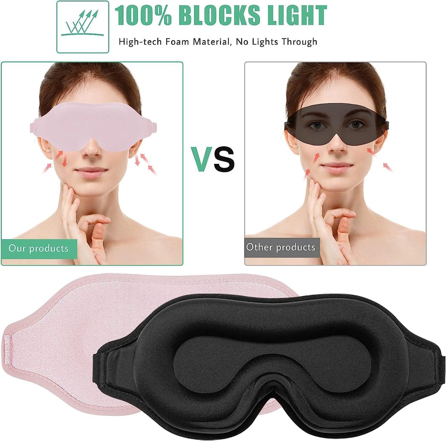 3D Sleep Mask Set for Men and Women - Pack of 2