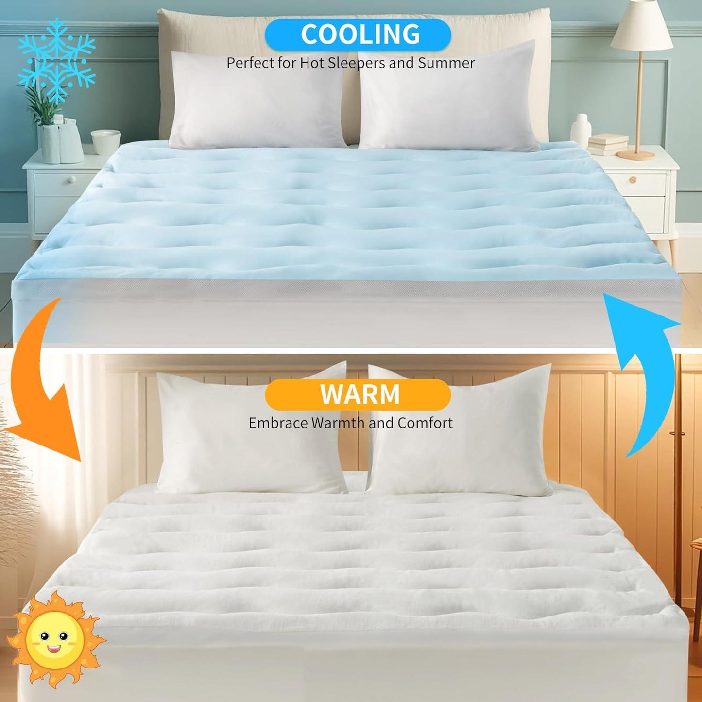 Cooling Mattress Topper for Hot Sleepers
