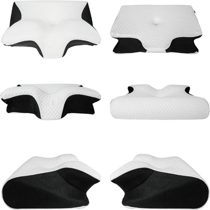 Buy 1 Get 1 – Ergonomic Memory Foam Neck Pillow for Side & Back Sleepers