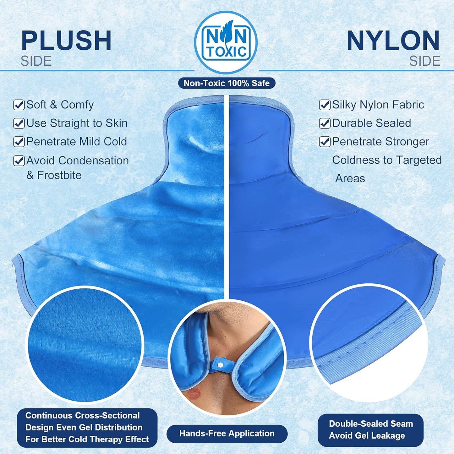 Blue Ocean Ice Pack for Neck and Shoulders Injuries Reusable Gel