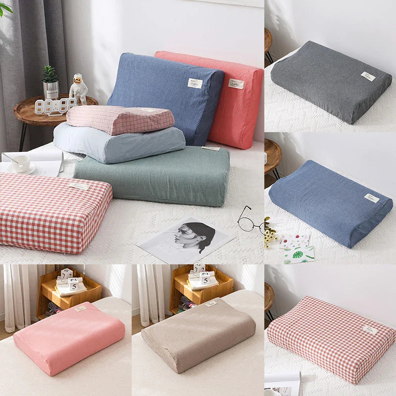 Cotton Cervical Pillowcase for Neck Discomfort & Support