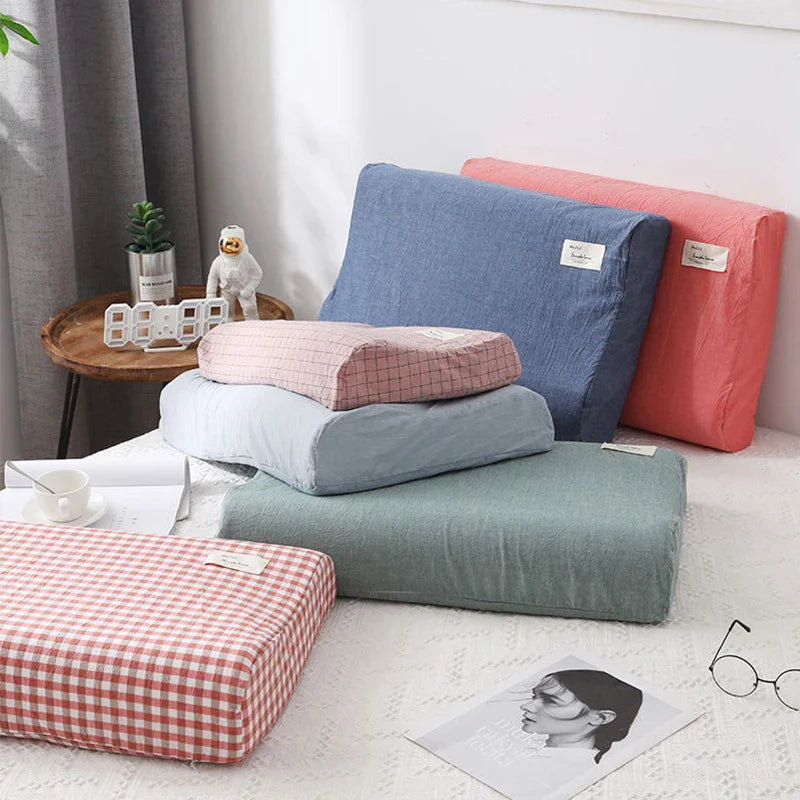 Cotton Cervical Pillowcase for Neck Discomfort & Support