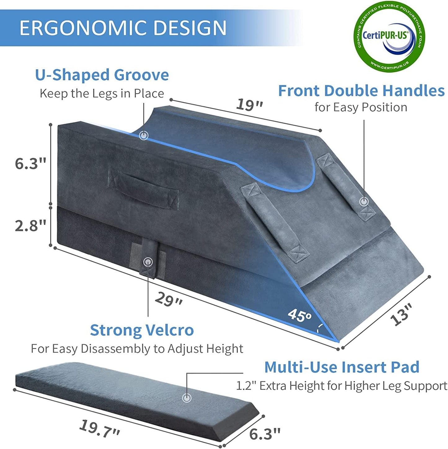 4-Height Adjustable Leg Elevation Pillows for after Surgery