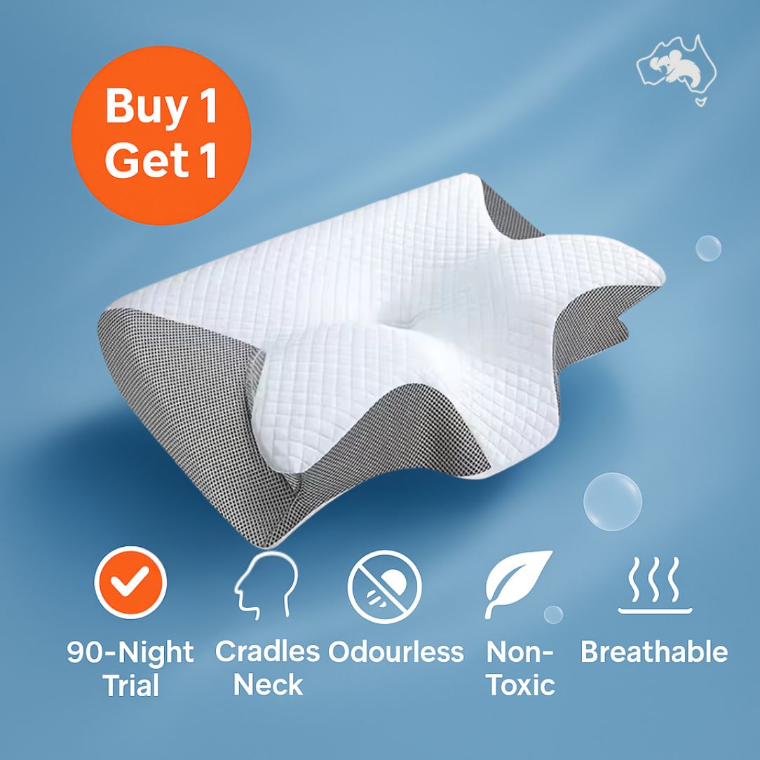 Buy 1 Get 1 – Ergonomic Memory Foam Neck Pillow for Side & Back Sleepers